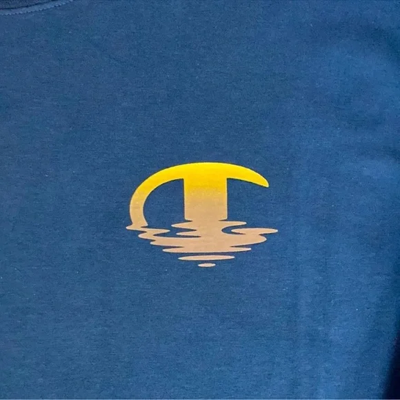 NWT Champion Men's Logo Graphic Long Sleeve T-Shirt Royal Blue/Yellow Size 2XL - Picture 6 of 12
